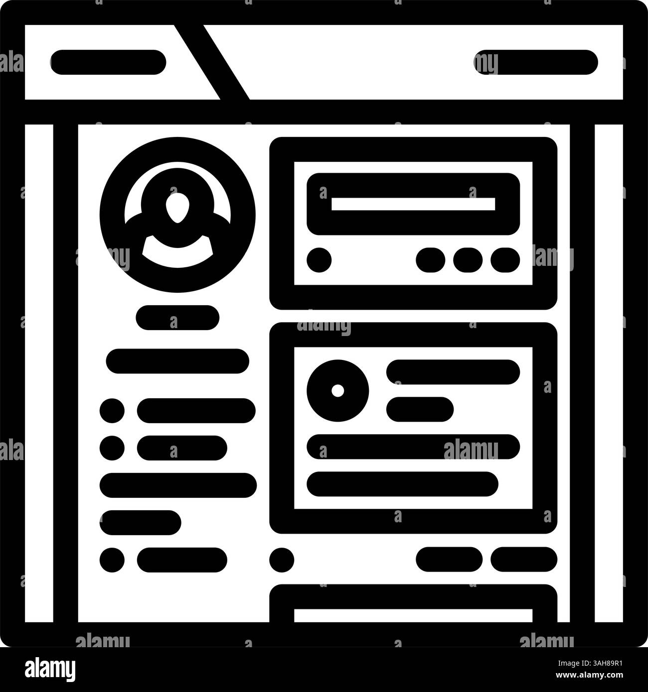 Vektor-Illustration des Symbols für die Jobzeile des Interviews in sozialen Medien Stock Vektor