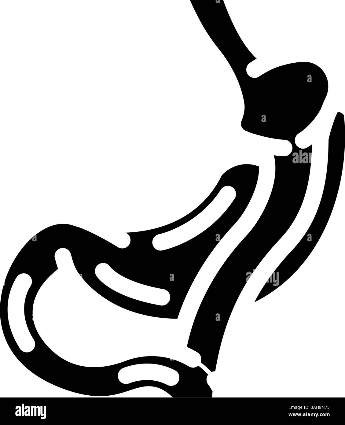 Gastrische Bypass-Gastroenterologe-Glyphe-Icon-Vektorillustration Stock Vektor