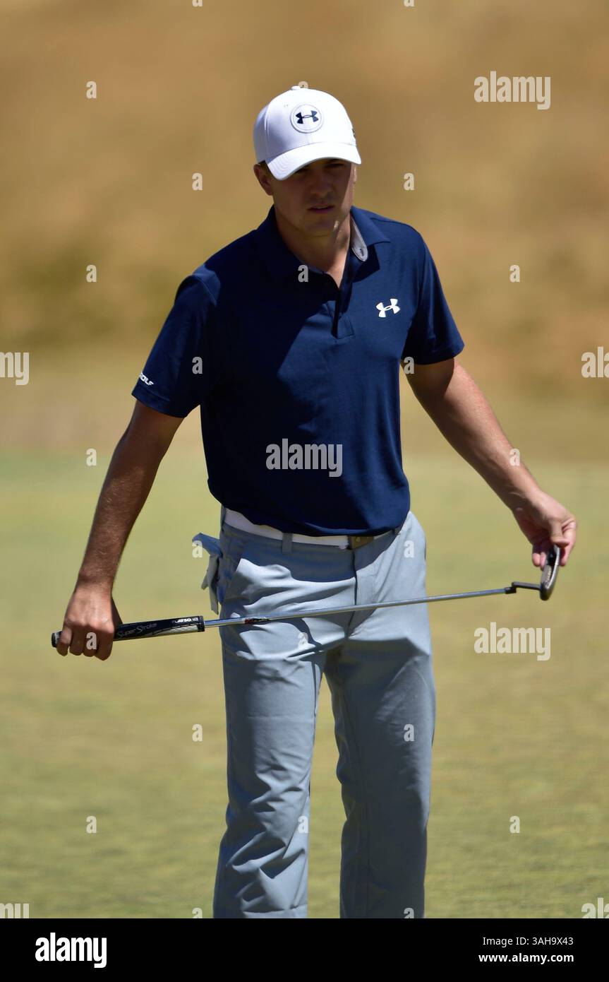 19. Juni 2015. Jordan Spieth während der zweiten Runde bei den U.S. Open in Chambers Bay, University Place, Washington. . . George Holland / Cal Sport Media (Bild: © George Holland/Cal Sport Media/ZUMAPRESS.com) Stockfoto
