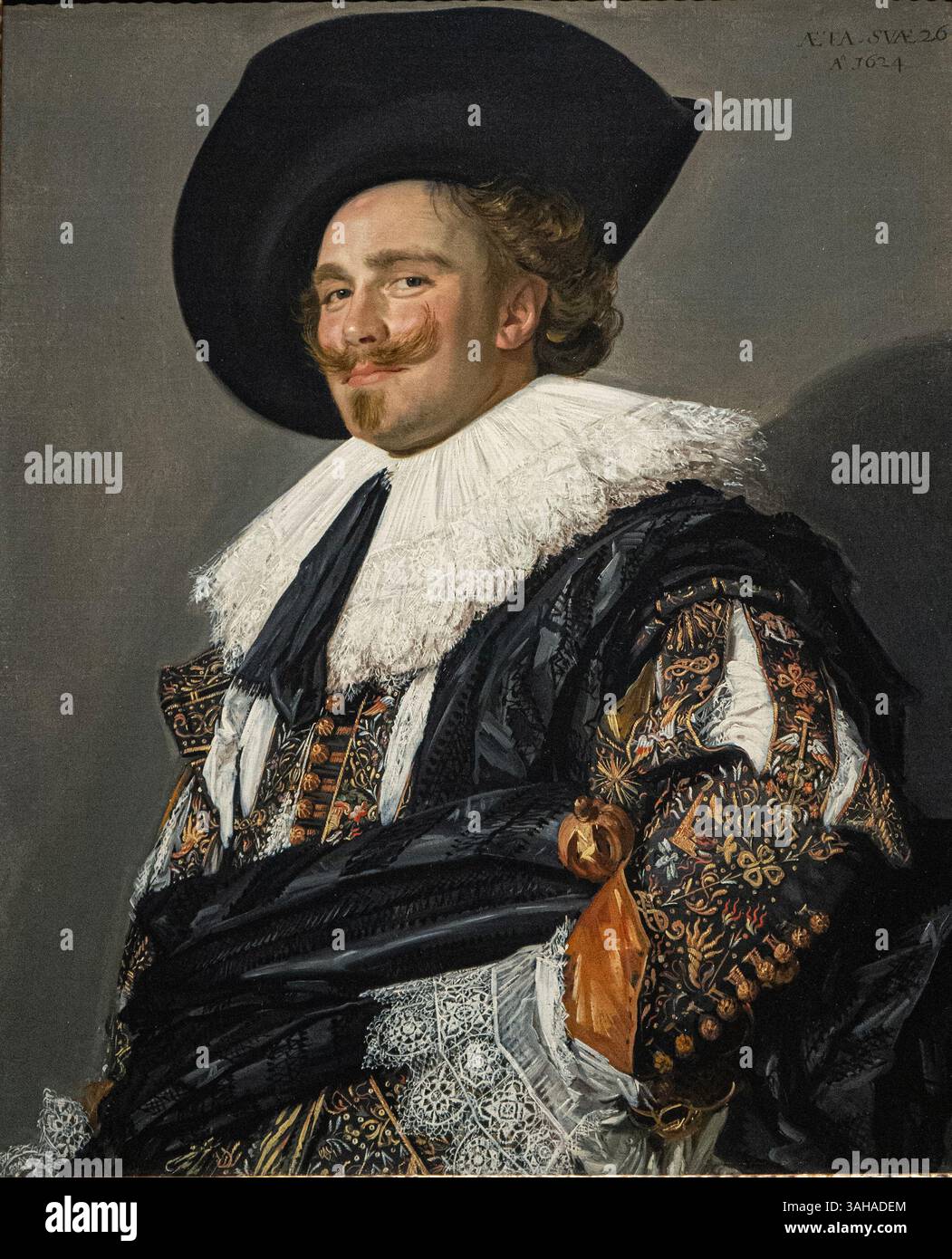 1624 Ölmalerei . The Laughing Cavalier' von Frans Hals in der Wallace Collection, London Stockfoto