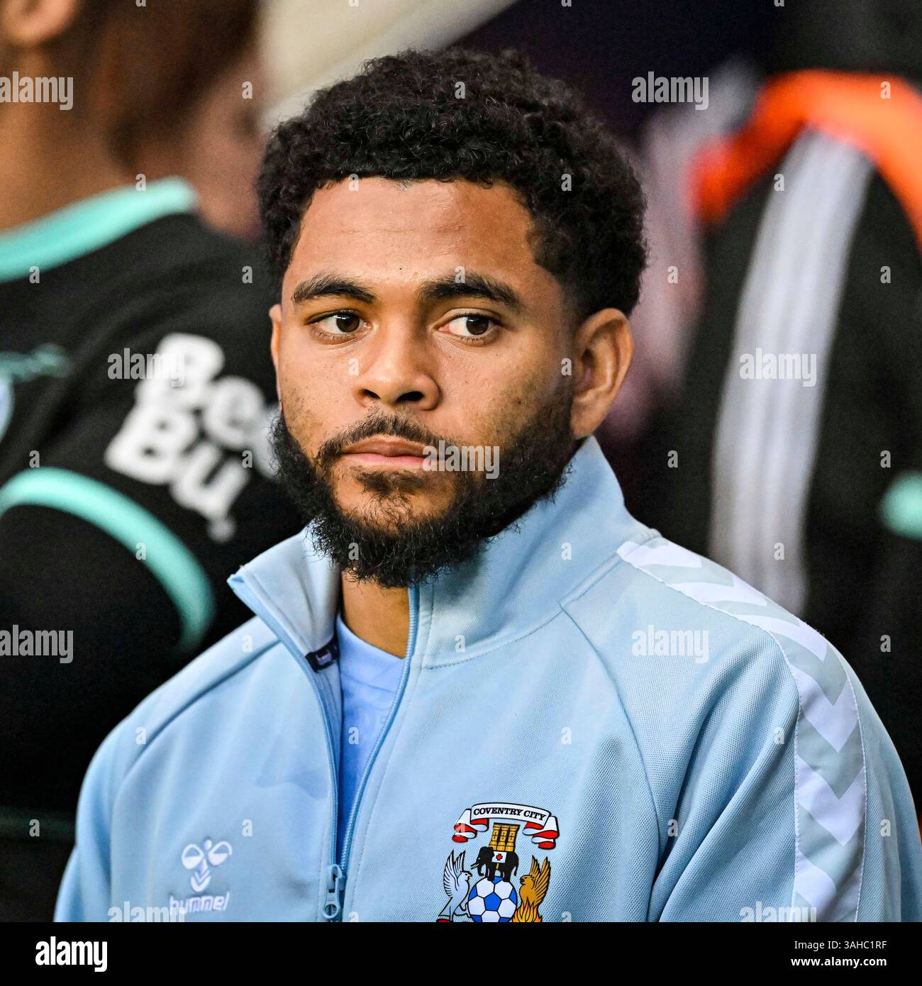 9. April 2025; Coventry Building Society Arena, Coventry, England; EFL Championship, Coventry City versus Portsmouth; Jay Dasilva aus Coventry Stockfoto