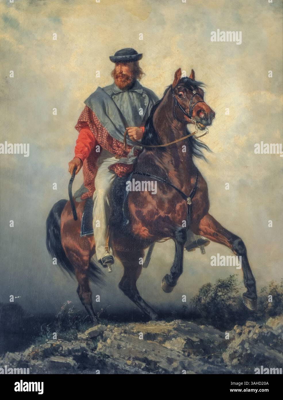Filippo Palizzi, Garibaldi zu Pferd, 1860, Öl auf Leinwand, Museo Nacional de Bellas Artes, Nationalmuseum der Schönen Künste, Buenos Aires, Argentinien Stockfoto
