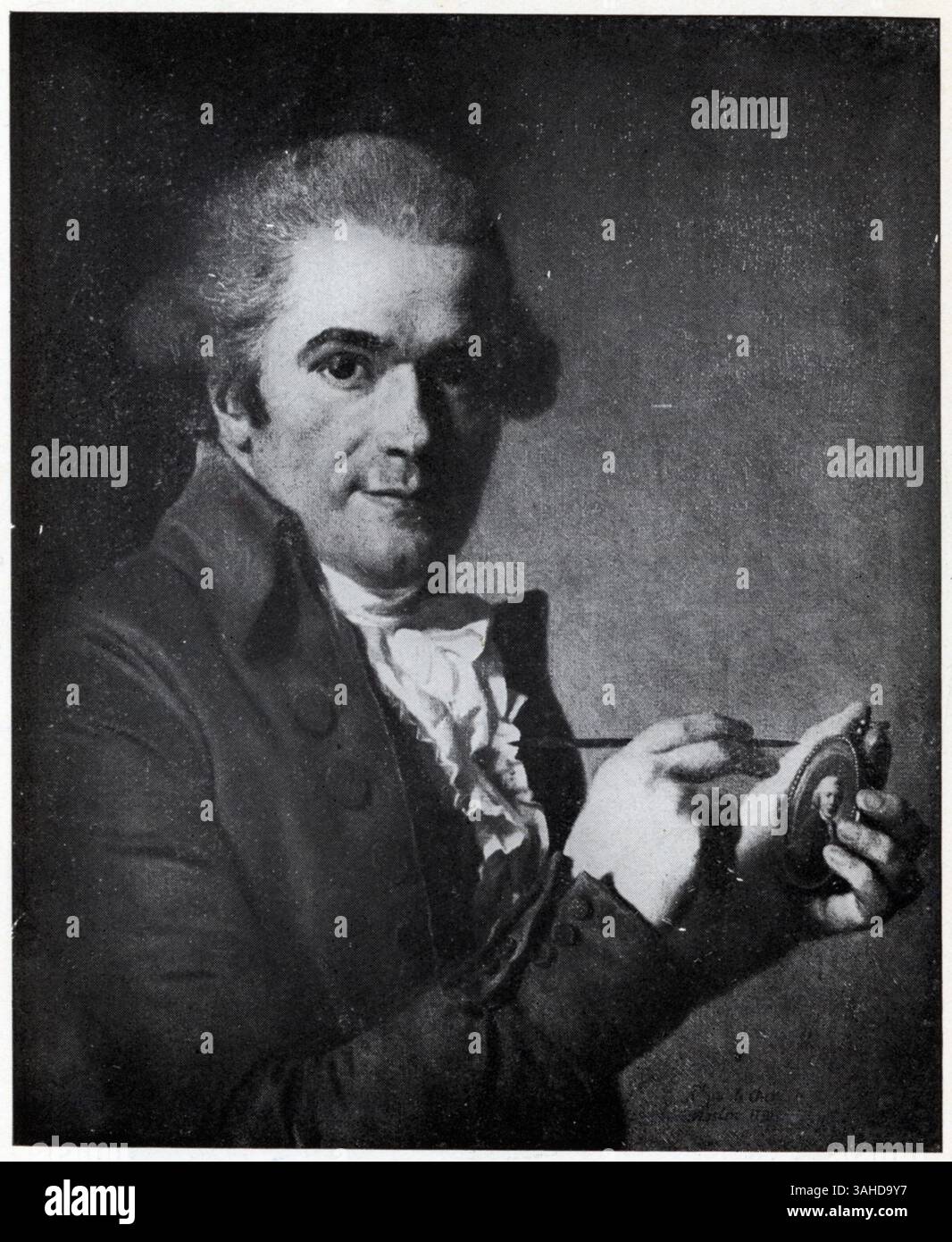 ALEXANDRE ROSLIN. 1718-1793. Porträt du miniaturiste rémois Louis-Lié Perrin Stockfoto