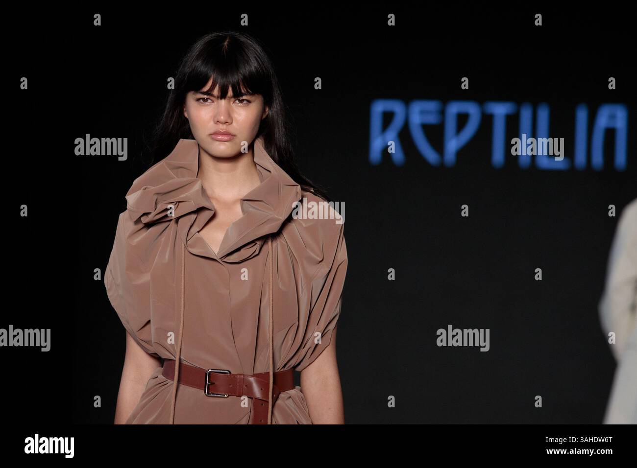 Modell auf der Landebahn für Reptilia während der 59. Ausgabe der São Paulo Fashion Week, die im Shopping JK Iguatemi in der Westzone von São Paulo stattfand. Quelle: Brazil Photo Press/Alamy Live News Stockfoto
