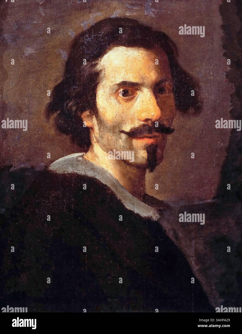 Gian Lorenzo Bernini (1598–1680), Selbstporträt des italienischen Barockbildhauers und Architekten in Öl auf Leinwand, 1638-1640 Stockfoto