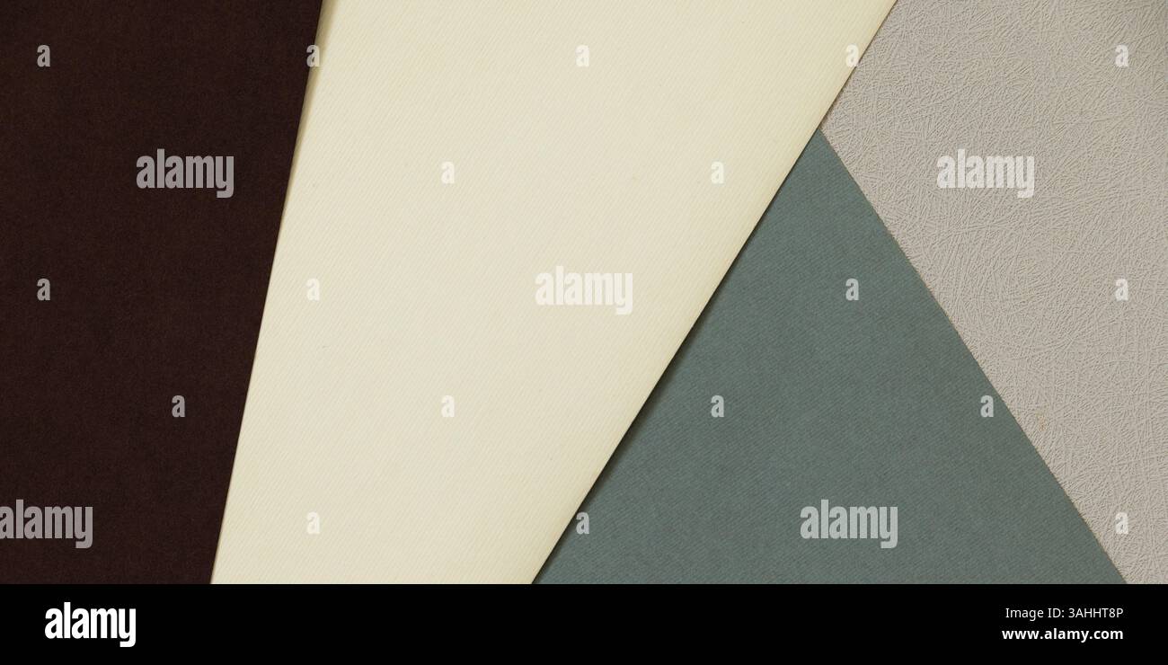 Geometrischer abstrakter Hintergrund in minimalem Stil und neutralen Farben, Platz für Text. Stockfoto
