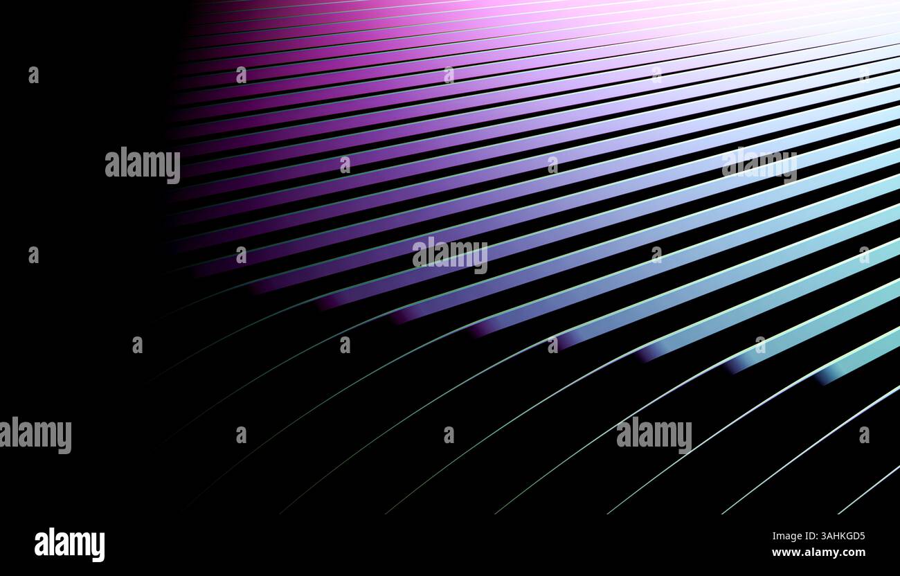 Abstrakte Verlaufslinien in Schwarz, Pink und Lila schaffen einen dynamischen, modernen Hintergrund. 3D-Abbildung des Mixers Stockfoto