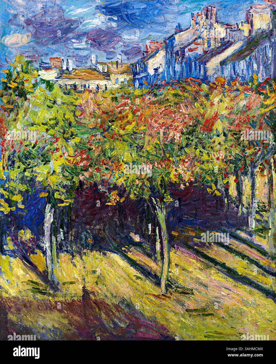 Le cours du 14 juillet vu de la maison de Claude Monet (1882) – französische impressionistische Landschaft, Blick auf den Fluss seine, öffentlich zugänglich, High Resolution Fine Stockfoto