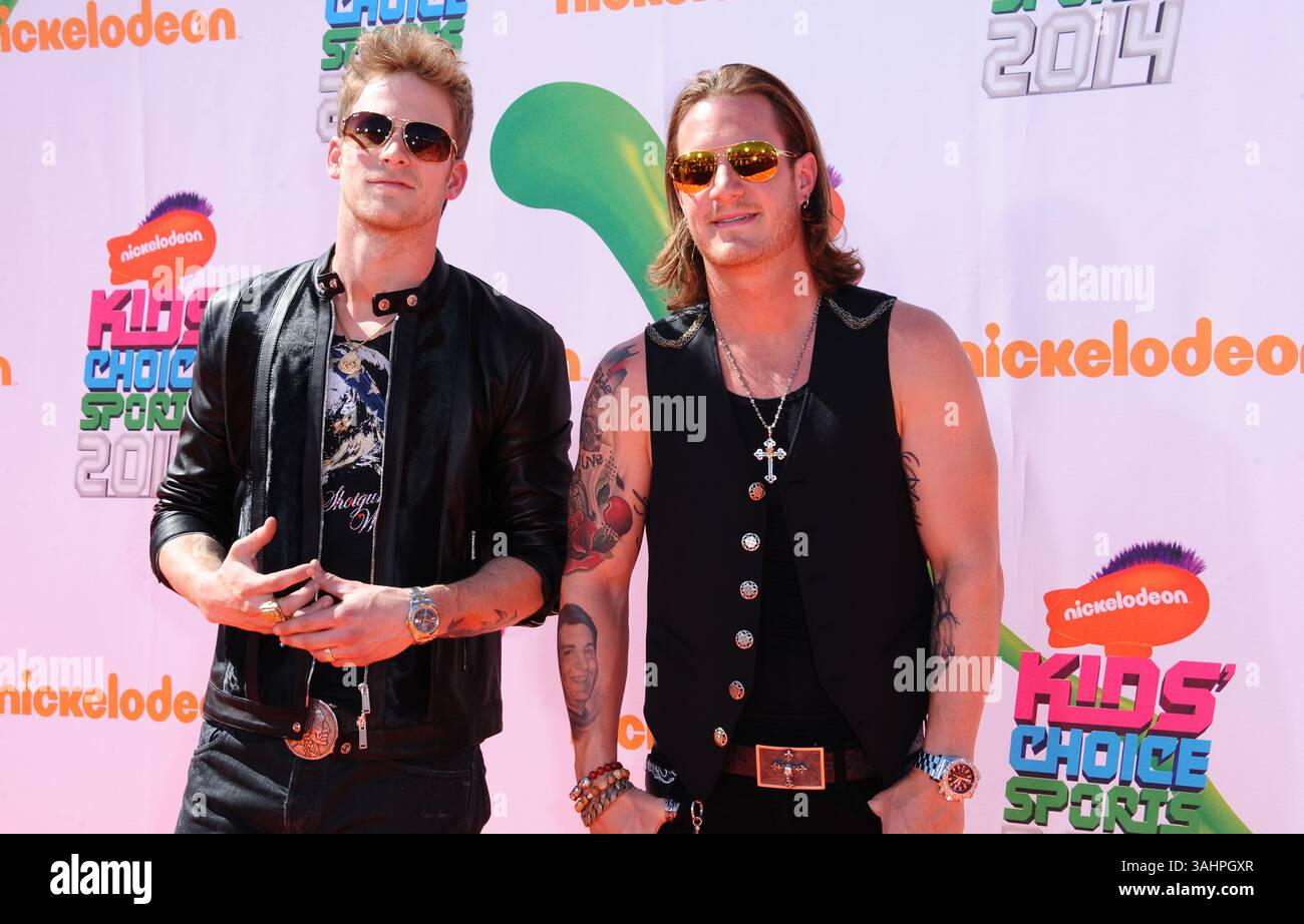 Florida Georgia Line bei den Nickelodeon Kids' Choice Sports Awards 2014 in Los Angeles, Kalifornien - 17. Juli 2014 Stockfoto