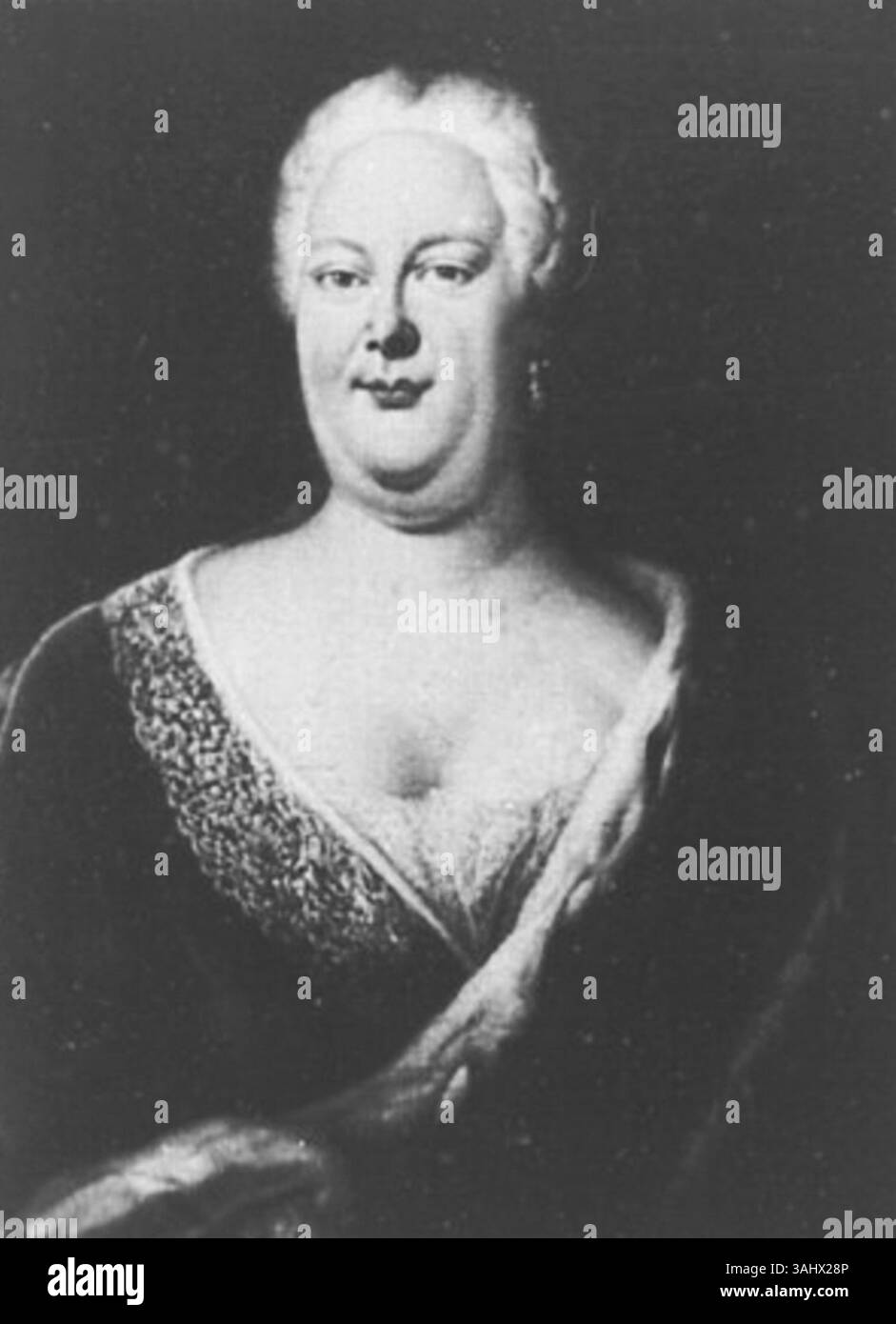 Dieses Ölporträt aus dem 18. Jahrhundert zeigt Antoinette Amalie von Braunschweig-Lüneburg (1696–1762), Ehefrau von Ferdinand Albrecht II., Herzog von Braunschweig-Wolfenbüttel. Das Gemälde zeigt die Eleganz der Adligen im 18. Jahrhundert. Stockfoto