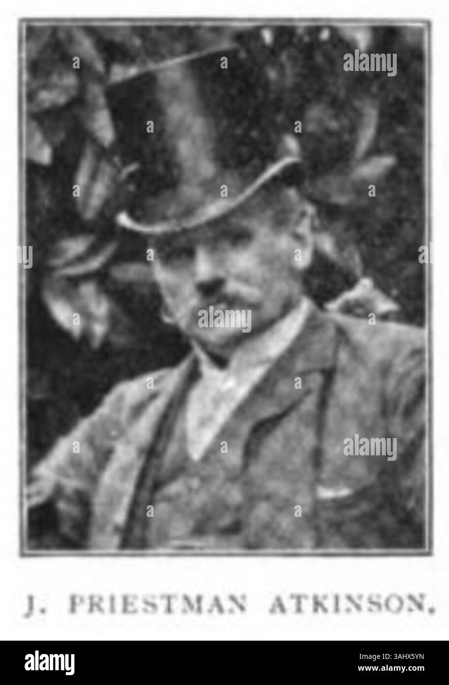 Porträt von J. Priestman Atkinson, eine Fotografie aus dem Jahr 1895, die M.H. Spielmann zur Verfügung gestellt wurde. Atkinson ist in einem formalen Porträt zu sehen, der Fotograf bleibt unbekannt. Stockfoto