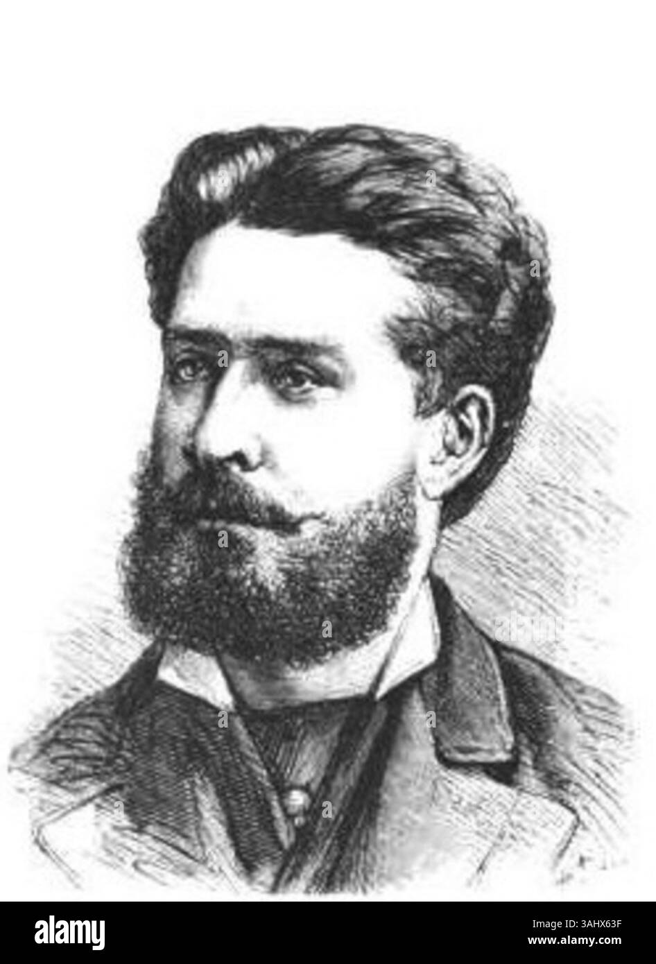 1879 leitete Edouard Lebey, Direktor der Agentur Havas, den Presseausschuss, der am 11. Dezember eine Veranstaltung zur Unterstützung der Flutopfer in Spanien organisierte. Diese Beteiligung wurde im Magazin *L'Illustration* dokumentiert. Stockfoto