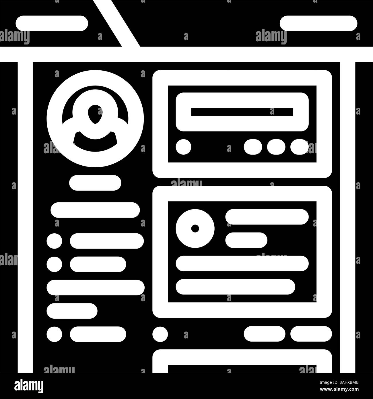 Vektor-Illustration des Glyphen-Symbols für Interviews in sozialen Medien Stock Vektor