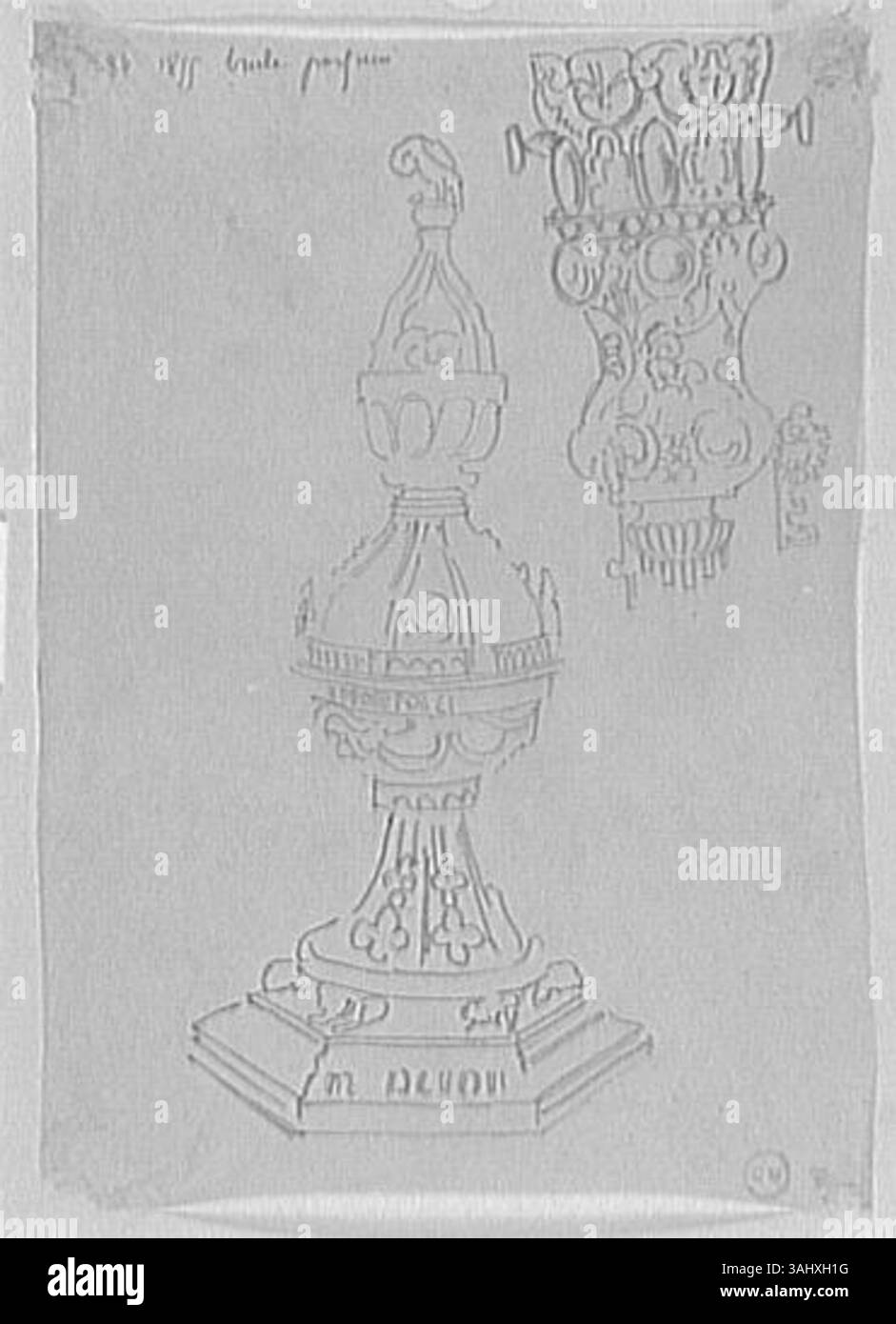 „Deux études, d'après le Magasin Pittoresque“ von Gustave Moreau ist ein Werk, das zwei Studien auf der Grundlage von Illustrationen aus dem „Magasin Pittoresque“ untersucht, das zwischen 1850 und 1895 entstand. Stockfoto