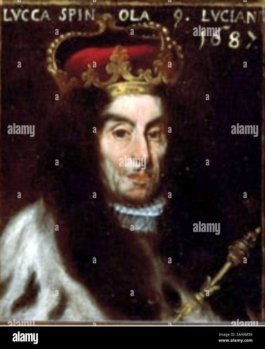 Dieses Ölgemälde zeigt Luca Spinola (1628–1715), Doge von Genua von 1687 bis 1689, und zeigt seine Führungsrolle im späten 17. Jahrhundert. Stockfoto