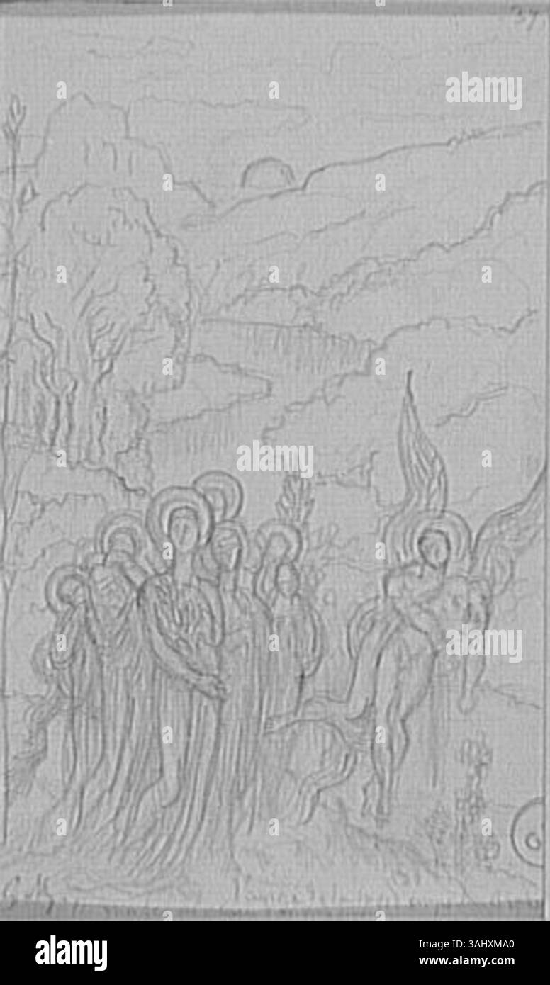 Dieses dramatische Werk von Gustave Moreau zeigt den Todesengel mit Orpheus und betont die mythologische Erzählung und die emotionale Schwerkraft der Szene. Stockfoto