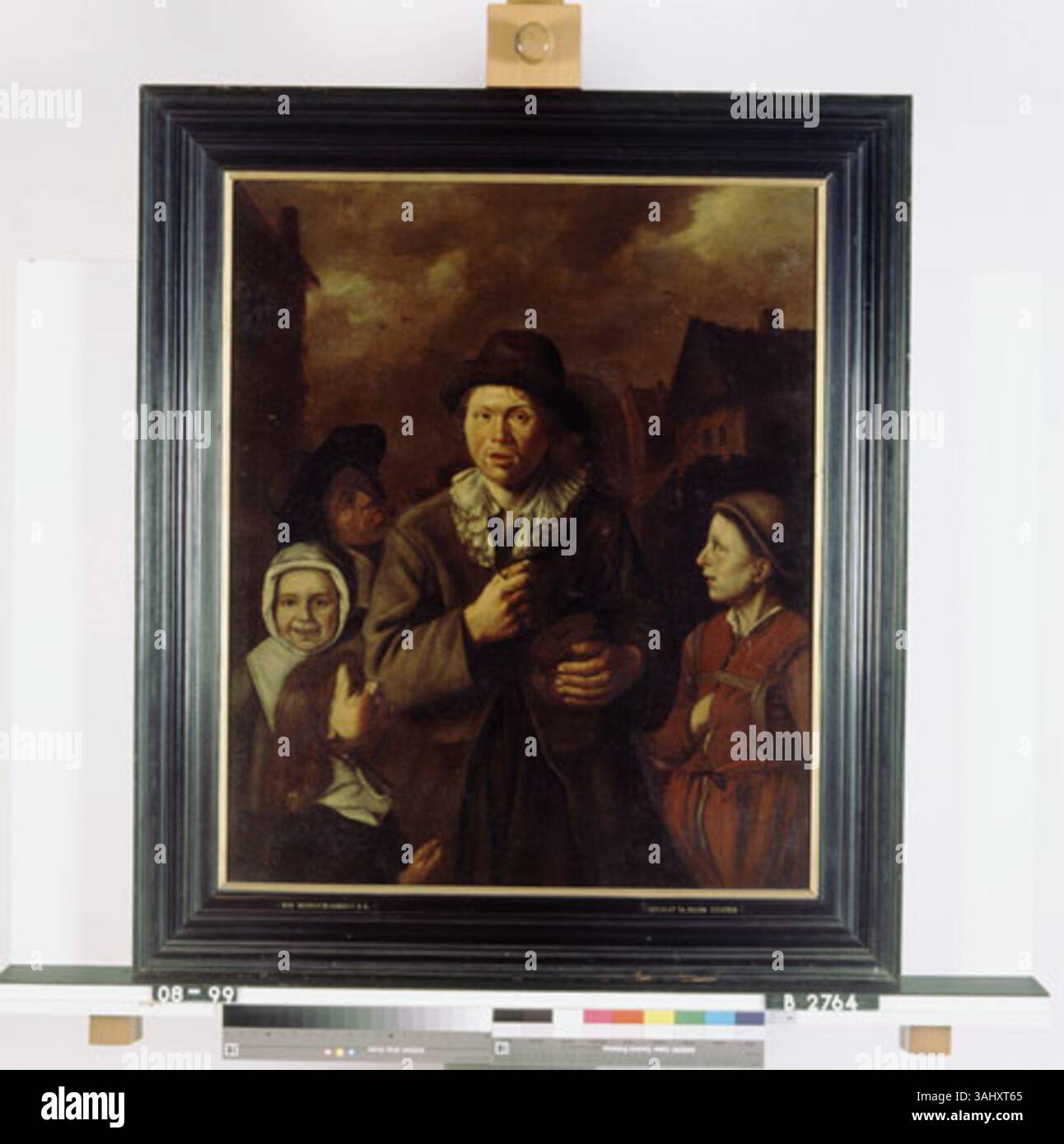 Rommelpotspeler eines anonymen Anhängers von Frans Hals, gemalt zwischen 1625 und 1649, zeigt einen Mann, der ein traditionelles niederländisches Musikinstrument spielt. Das Ölgemälde auf Leinwand spiegelt den lebendigen Geist der niederländischen Genre-Szenen im 17. Jahrhundert wider. Stockfoto