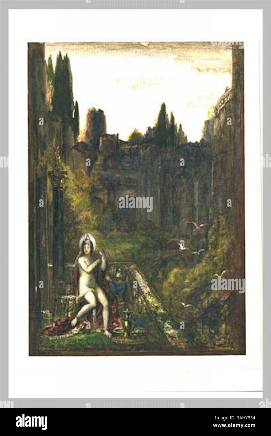 Gustave Moreaus (1826–1898) „Bethsabée“ zeigt die biblische Figur Bathseba und zeigt ihre Schönheit und Verletzlichkeit. Dieses Werk, das zwischen 1850 und 1895 entstanden ist, ist Teil der Sammlung des Musée Gustave Moreau und spiegelt Moreaus Interesse an biblischen Themen wider. Stockfoto