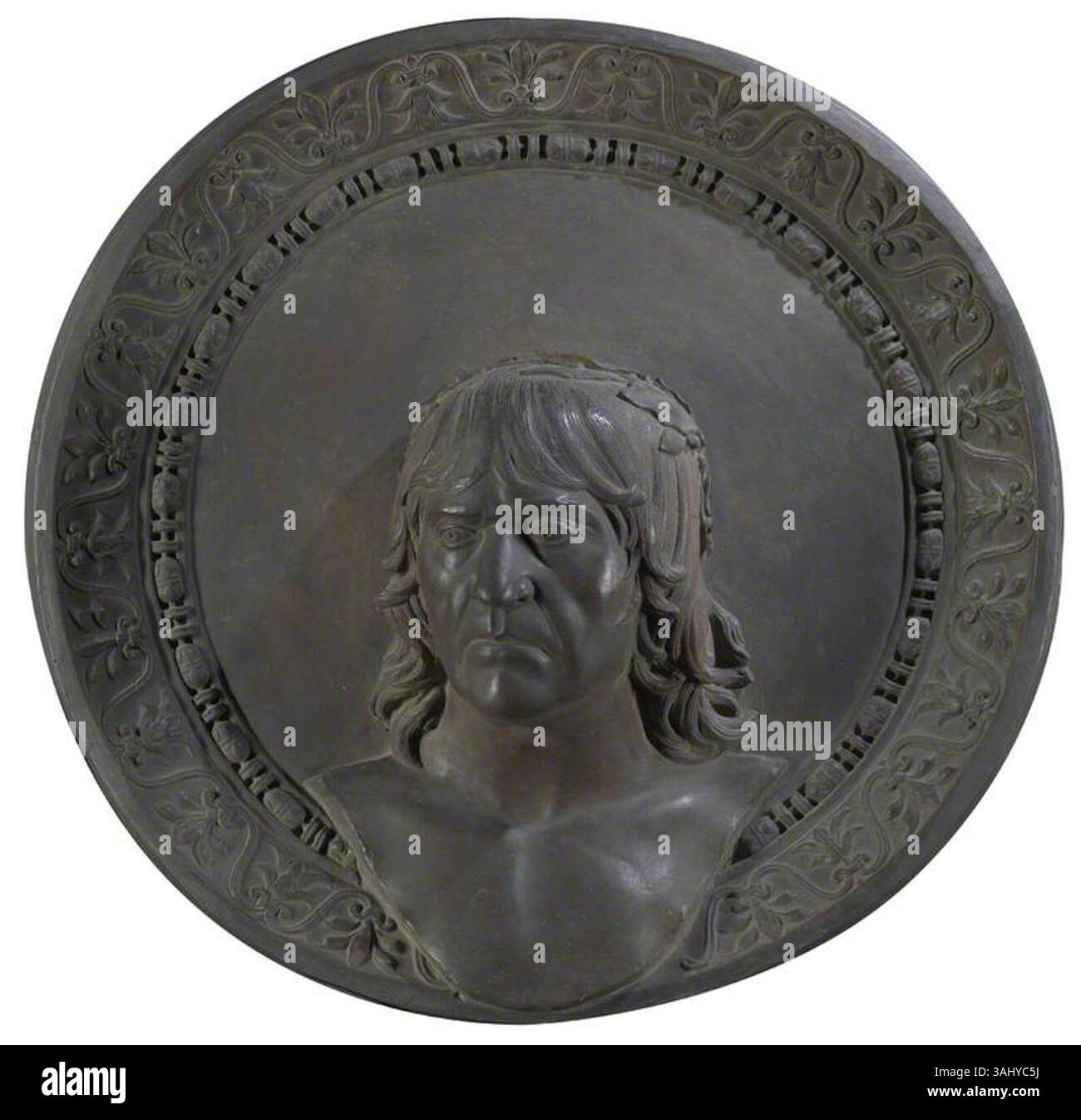 Ein um 1880 entstandenes Porträt von Andrea Mantegna in der Büste eines unbekannten Künstlers ist Teil der Sammlung der National Gallery. Das Porträt spiegelt Mantegnas ikonische Merkmale in einem historischen Kunstkontext wider. Stockfoto