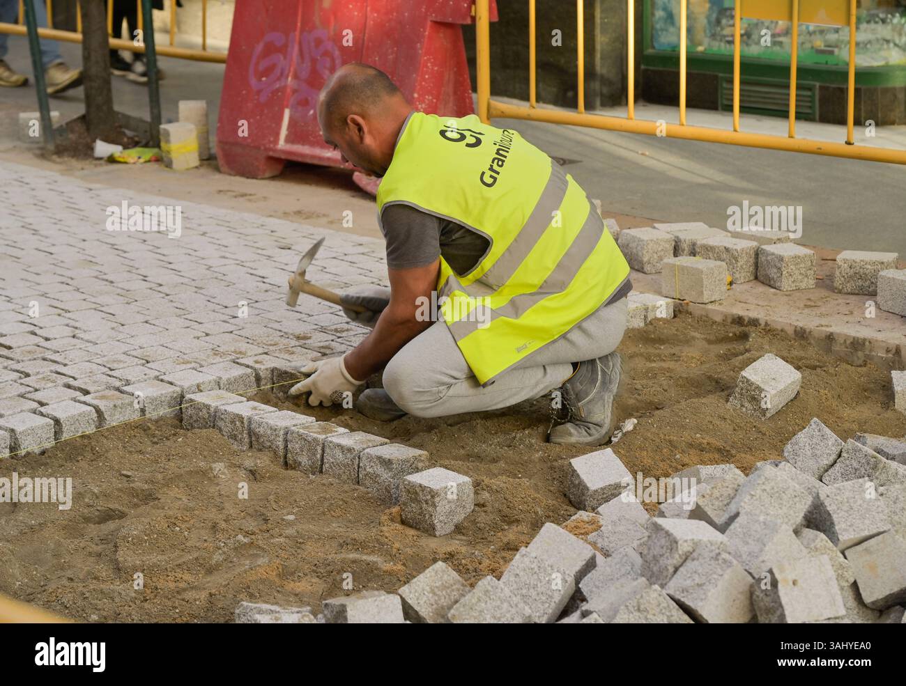 Pflasterleger, Madrid, Spanien - KEIN MODELL VERÖFFENTLICHT Stockfoto