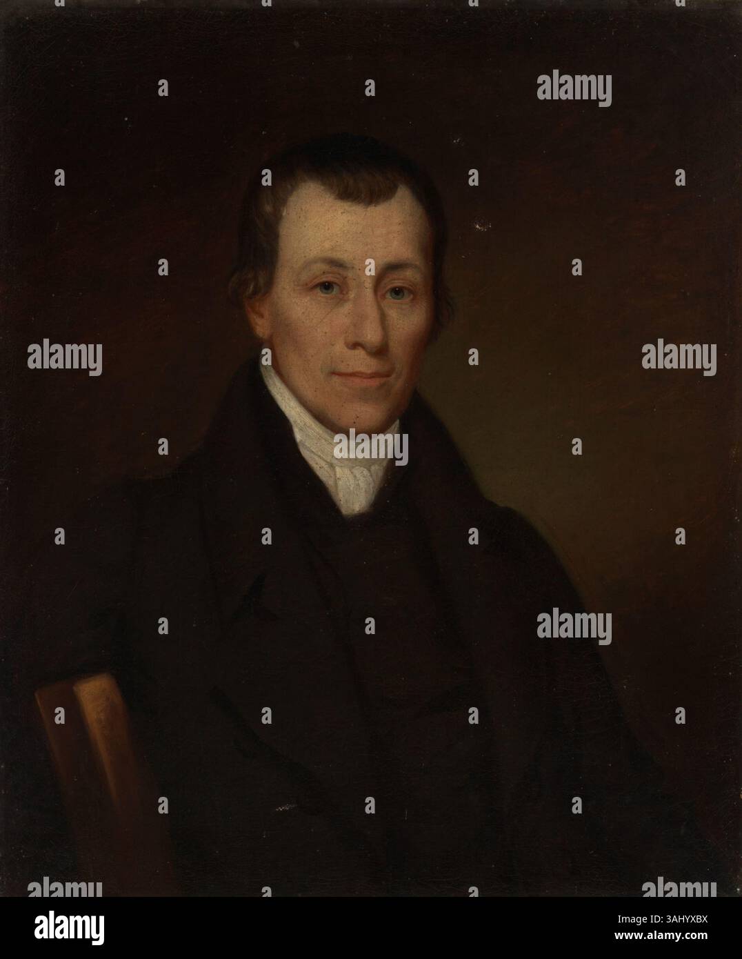 Porträt von James Patriot Wilson Sr., gemalt von James Peale im Jahr 1823, untergebracht im Cincinnati Art Museum. Das Ölgemälde zeigt Wilson in formeller Kleidung. Stockfoto