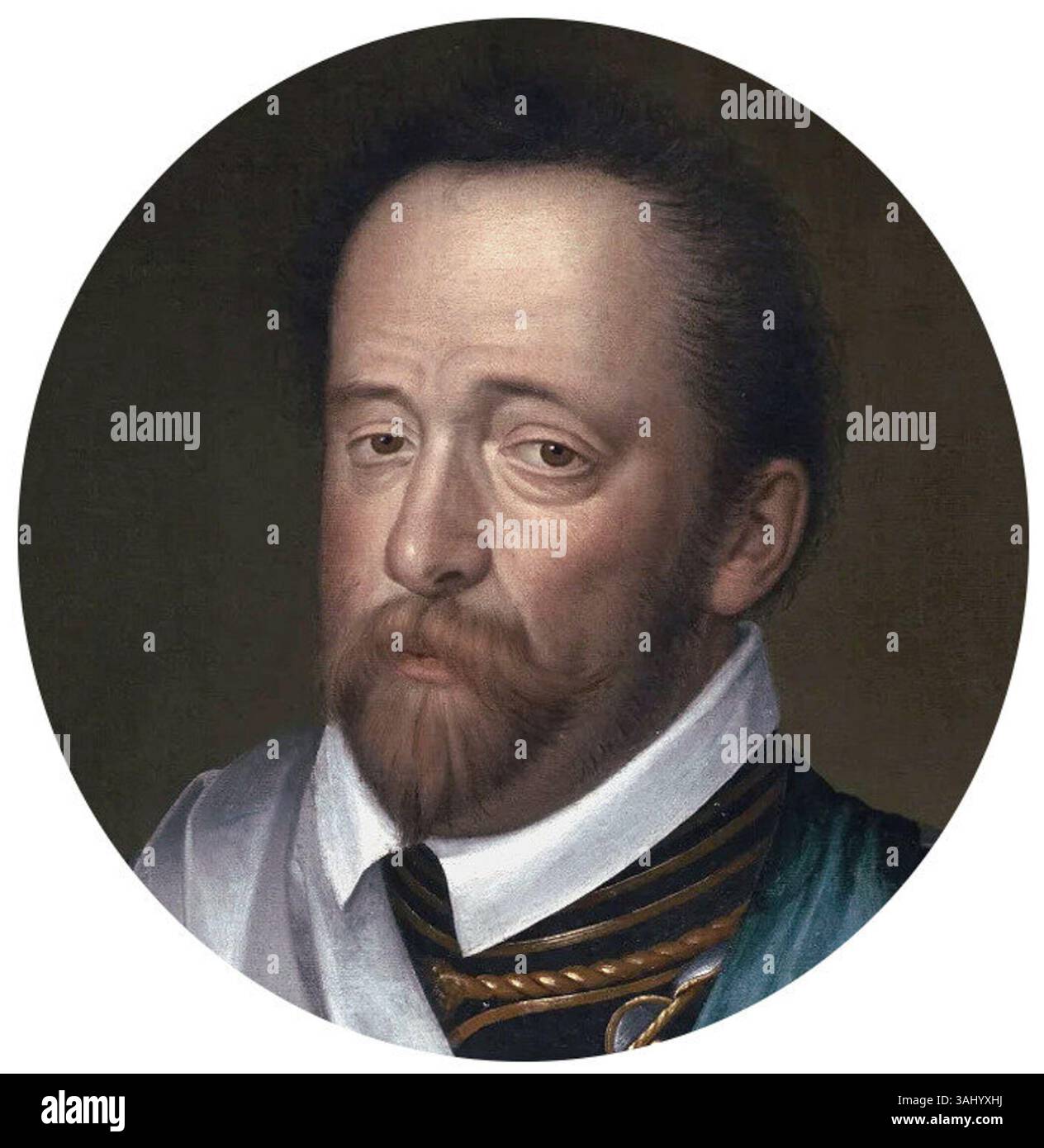 Porträt von Philippe Strozzi in Rüstung. Dieses Öl auf Leinwand Gemälde aus der Zeit um 1580, das Pierre Dumonstier dem Älteren zugeschrieben wird, zeigt Strozzi als edlen Krieger. Stockfoto