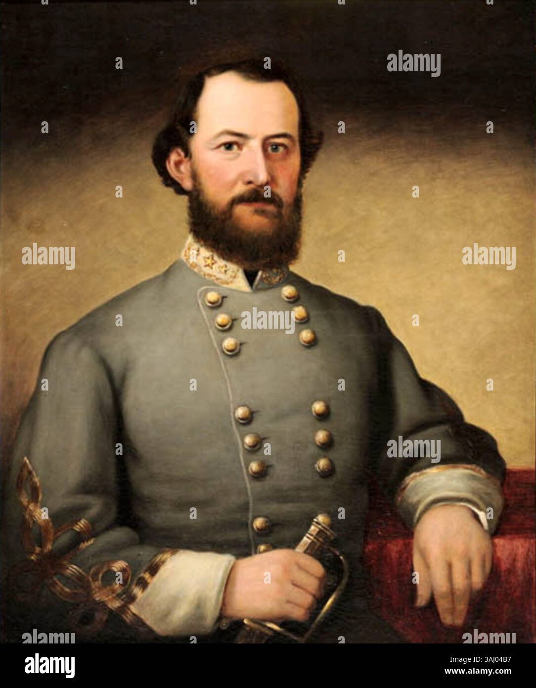 Ölporträt von William George Randall von General Bryan Grimes, erstellt um 1890. Grimes war während des Amerikanischen Bürgerkriegs ein prominenter General der Konföderierten und später eine Schlüsselfigur in der Politik von North Carolina. Stockfoto