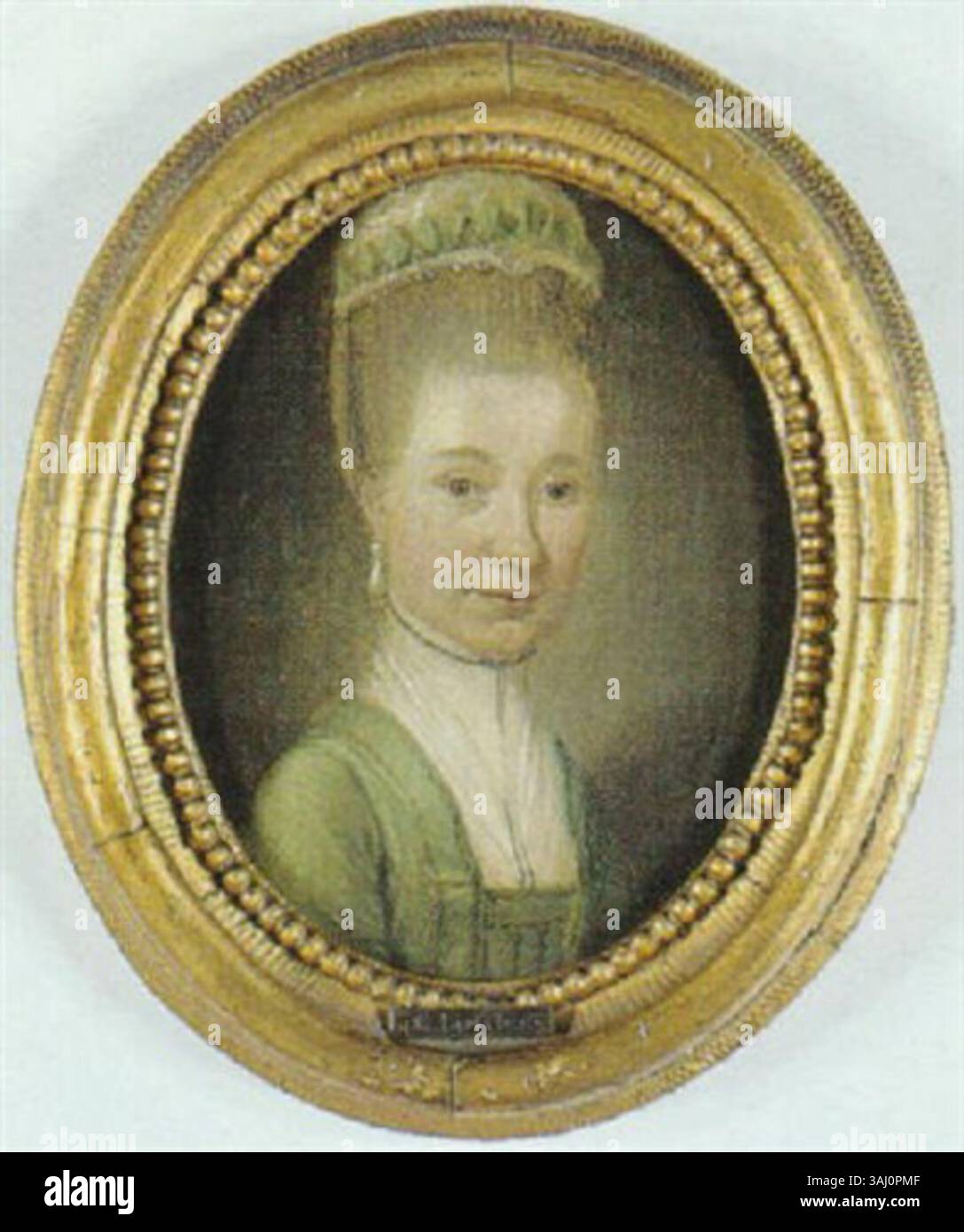 Öl-auf-Metall-Gemälde von Marie Jeanne Clemens von Carl Löffler, geschaffen vor 1854. Stockfoto