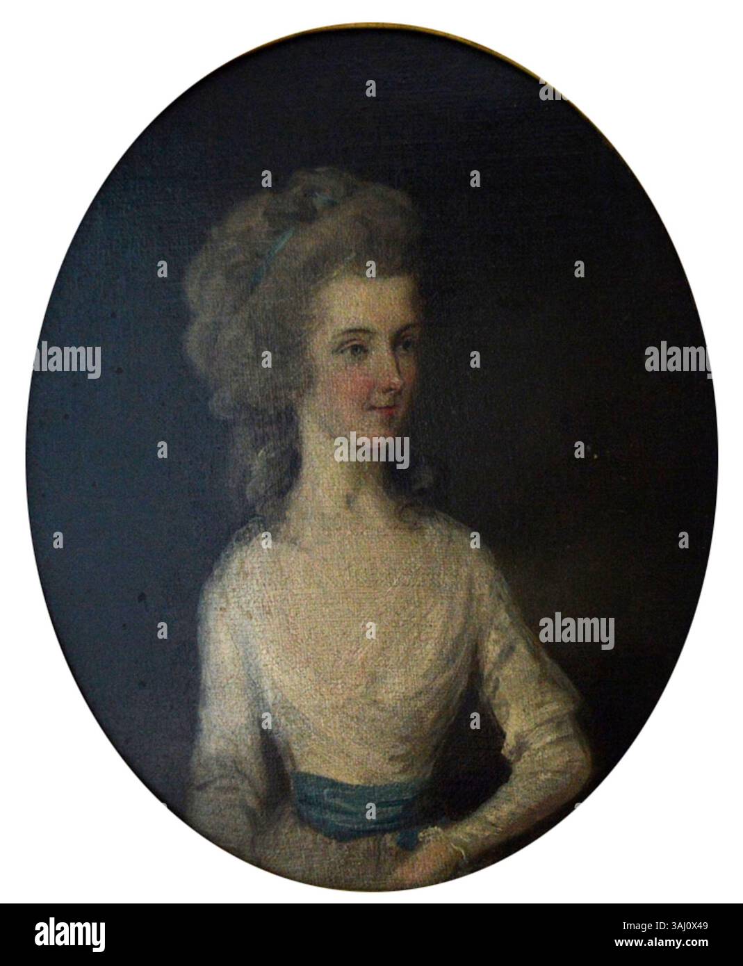 Ein Porträt von Sarah Manning Vaughan, der Ehefrau von Benjamin Vaughan und Schwester von Martha Manning Laurens, gemalt zwischen 1786 und 1789. Sarah war mit Persönlichkeiten wie George Washington und Martha Washington verbunden. Stockfoto