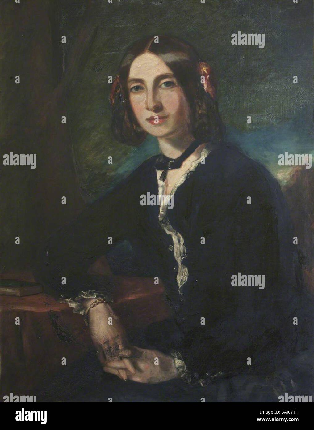 Dieses zwischen 1800 und 1899 gemalte Porträt zeigt Lady Marian Margaret Compton, Viscountess Alford, in einem formalen Stil des 19. Jahrhunderts, der typisch für die britische aristokratische Porträtkunst ist. Stockfoto