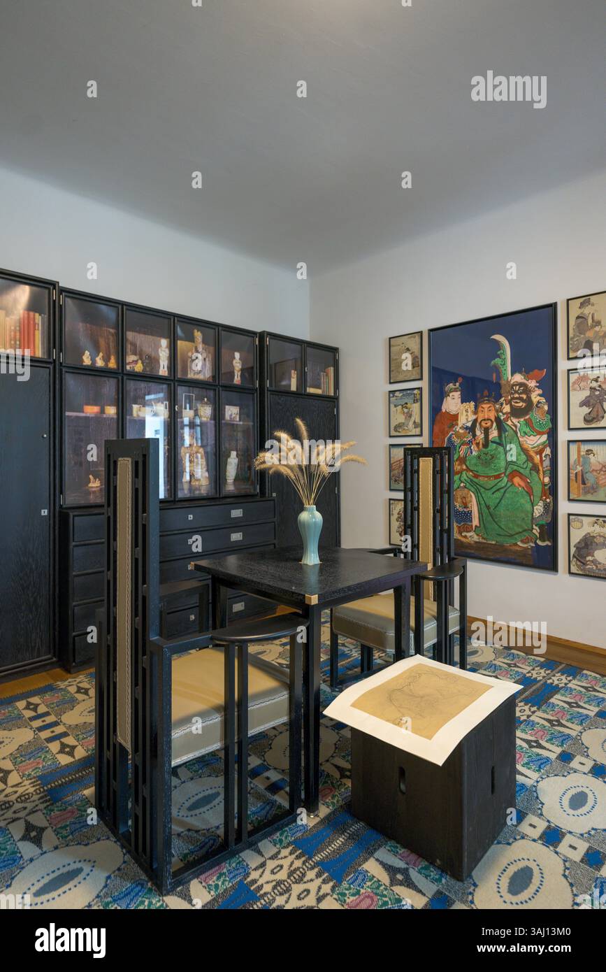 Der rekonstruierte Empfangsraum, Gustav Klimt Villa, Hietzing, Wien, Österreich Stockfoto