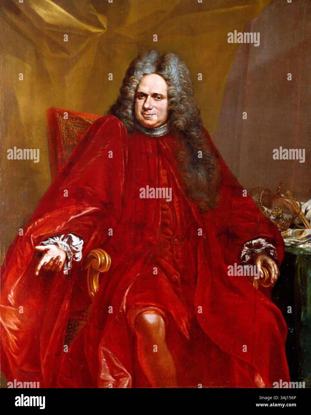 Giovanni Enrico Vaymers Porträt des Dogen Benedetto Viale (1717–1719) zeigt den Dogen von Genua, Benedetto Viale. Das Porträt zeigt die würde des Büros durch Vaymers geschickte Wiedergabe von Viales Merkmalen und Insignien. Stockfoto