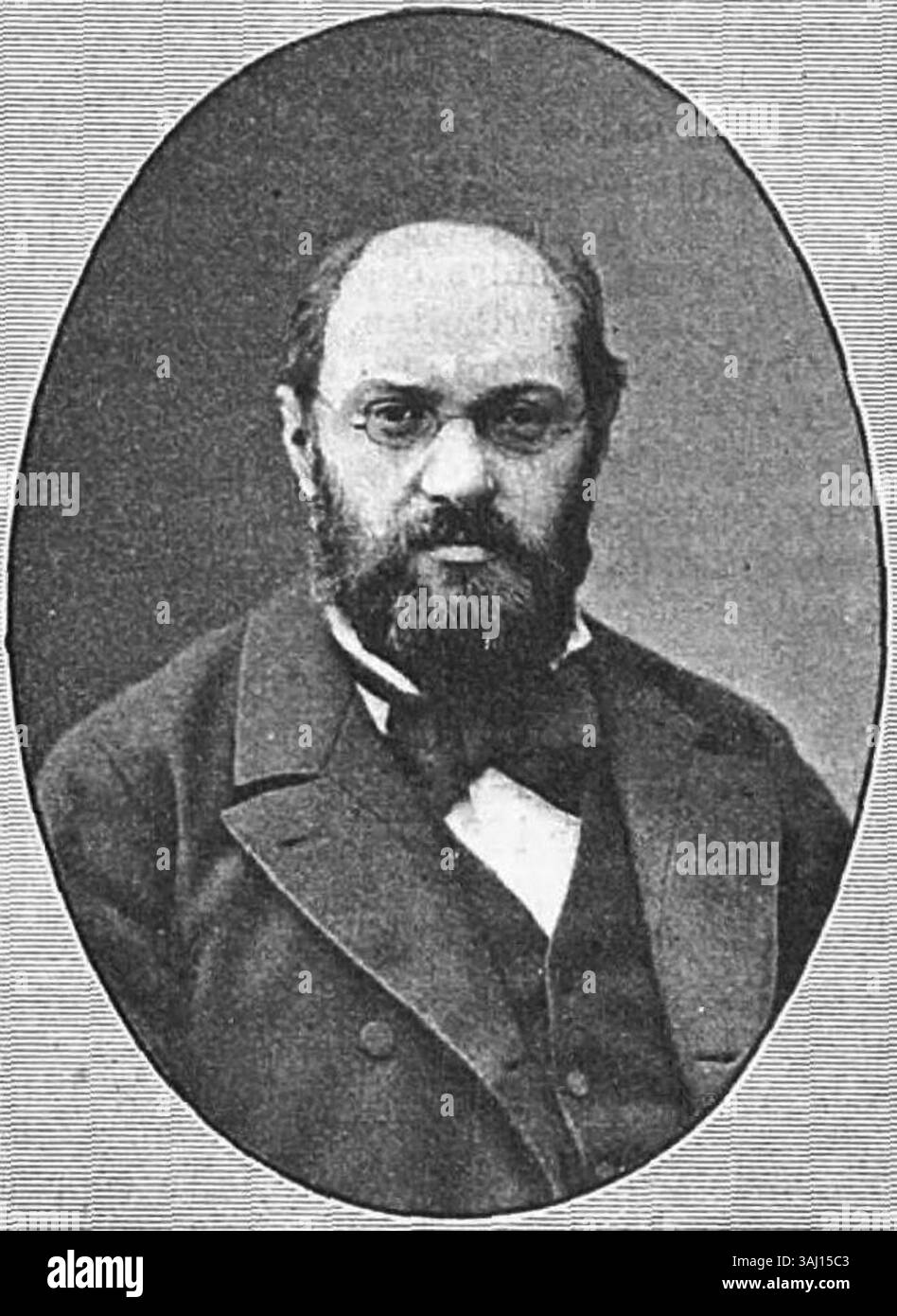 Eine Fotografie von Raoul Frary (1840–1892), aufgenommen von Pierre Petit vor 1892. Dieses Bild bewahrt das Gleichnis von Frary, einer historischen Figur, in einem zeitspezifischen fotografischen Stil. Stockfoto