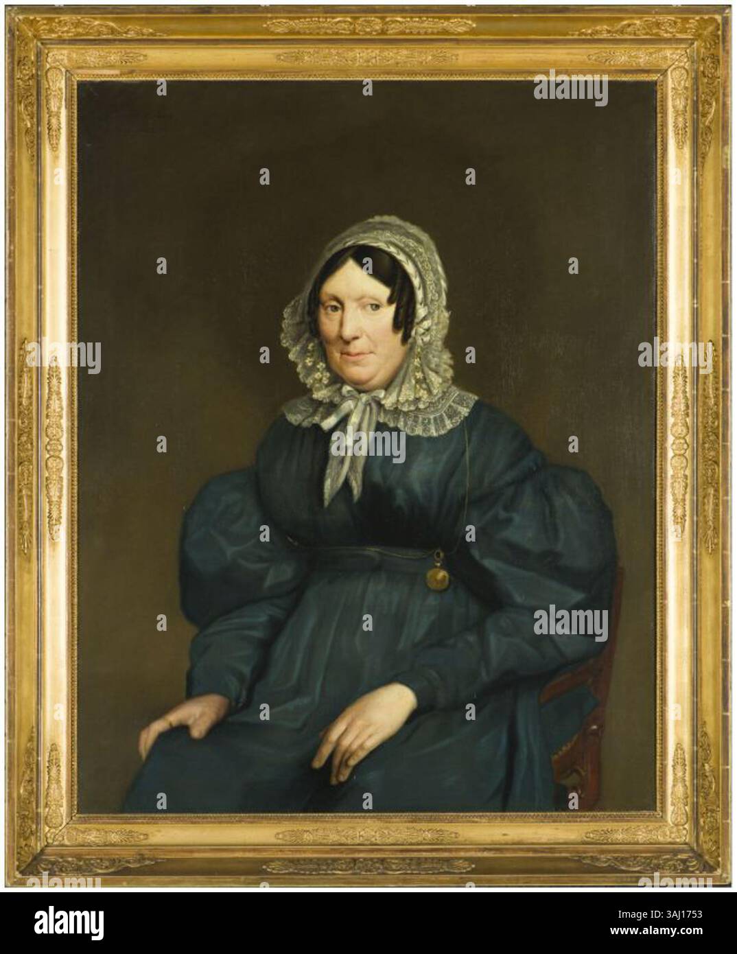 Willem Bartel van der Kooi (1768–1836), niederländischer Künstler, malte 1835 ein Porträt von Eva van Dalsen. Das Öl auf Leinwand fängt sie als Adlige ein und hebt ihre aristokratische Kleidung und ihre raffinierten Gesichtszüge hervor. Stockfoto