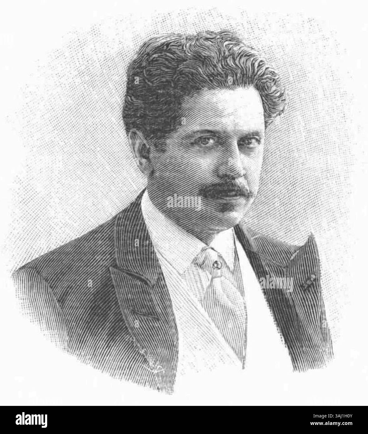 Dieser 1906 von William Didier-Pouget, einem französischen Künstler, gefertigte Kupferstich spiegelt die detailgetreue, realistische Gravurtechnik des frühen 20. Jahrhunderts wider. Das Bild fängt die zarten Linien und Schattierungen ein, die für seine Gravuren typisch sind. Stockfoto