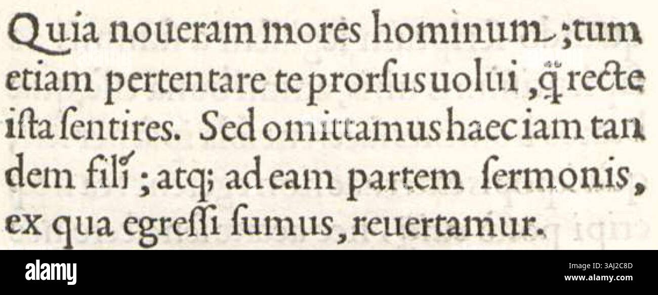 Seitenverbreitung aus Pietro Bembos „de Aetna“, gedruckt von Aldus Manutius 1495 oder 1496. Dieses Werk ist bekannt für seinen bedeutenden Beitrag zur Literatur und zum Druck der Frührenaissance und zeigt römische Zahlen „MVD“ am Ende des Buches. Stockfoto Seitenverbreitung aus Pietro Bembos „de Aetna“, gedruckt von Aldus Manutius 1495 oder 1496. Dieses Werk ist bekannt für seinen bedeutenden Beitrag zur Literatur und zum Druck der Frührenaissance und zeigt römische Zahlen „MVD“ am Ende des Buches. Stockfoto