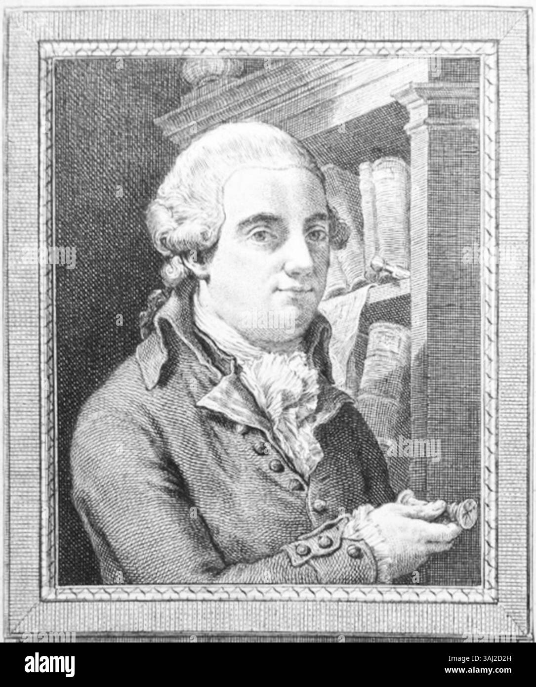 Diese Radierung aus dem 18. Jahrhundert von Gaetano Gandolfi zeigt Gregorio F.M. Casali Bentivoglio Paleotti. Der Druck ist Teil der Sammlung Fondazione Carisbo und wurde digital retuschiert. Stockfoto