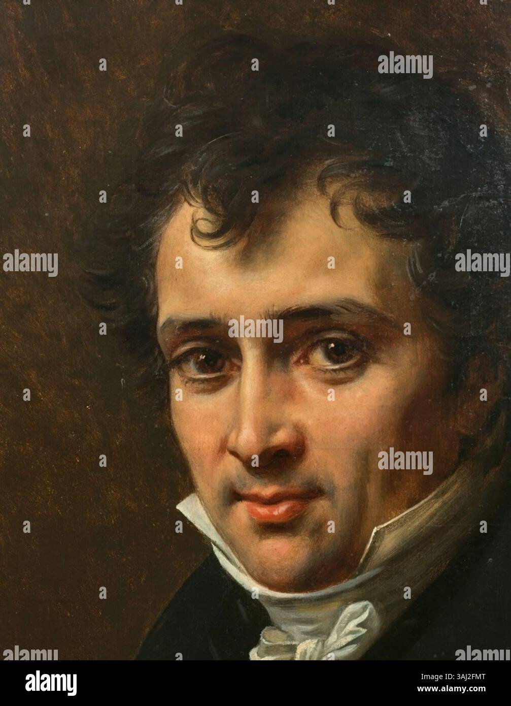 Dieses Porträt von Antoine-César Becquerel aus dem frühen 19. Jahrhundert, gemalt von Antoine-Jean Gros, fängt den französischen Wissenschaftler und Politiker in einer formellen Pose ein. Das Porträt unterstreicht die intellektuelle Gestalt des Motivs und die geschickte Pinselarbeit von Gros. Stockfoto