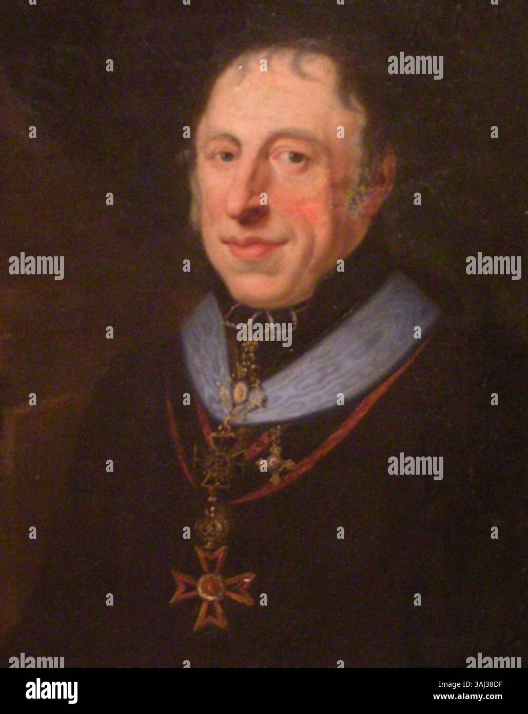 Porträt des deutschen Wissenschaftlers Augustin stark, gemalt vor 1839. Das Kunstwerk fängt seine Ähnlichkeit ein und trägt zur historischen Darstellung von Wissenschaftlern aus dieser Zeit bei. Stockfoto