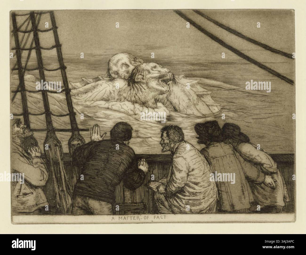 „A Matter of Fact“ ist eine Ätzung, die 1901 von William Strang geschaffen wurde. Das Kunstwerk spiegelt Strangs charakteristischen Stil und seinen sozialen Kommentar wider und fängt eine Szene ein, die gesellschaftliche Normen kritisiert oder einen ergreifenden Moment in der Geschichte hervorhebt. Stockfoto