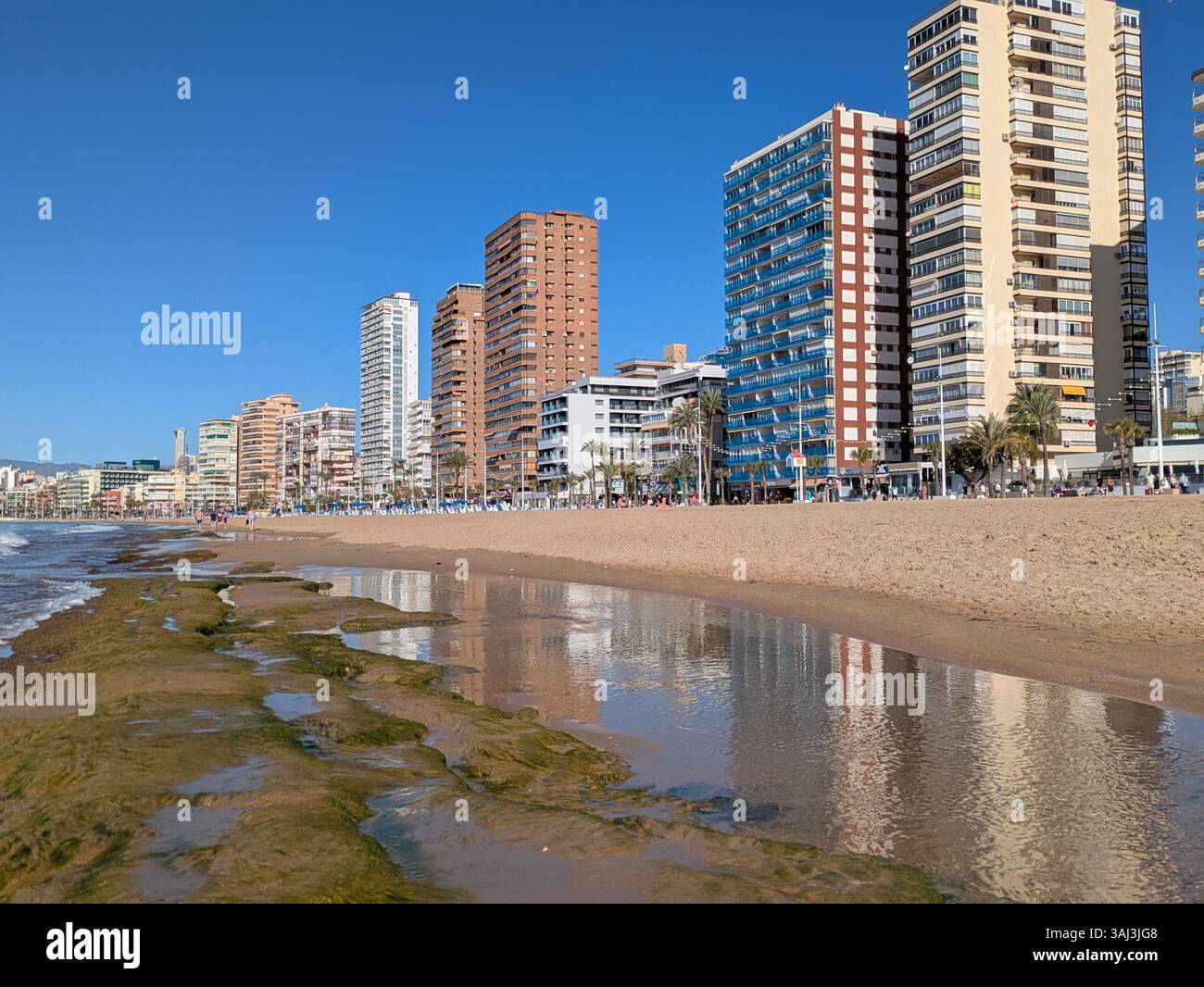 Strandgebäude Playa Levante Benidorm Stockfoto