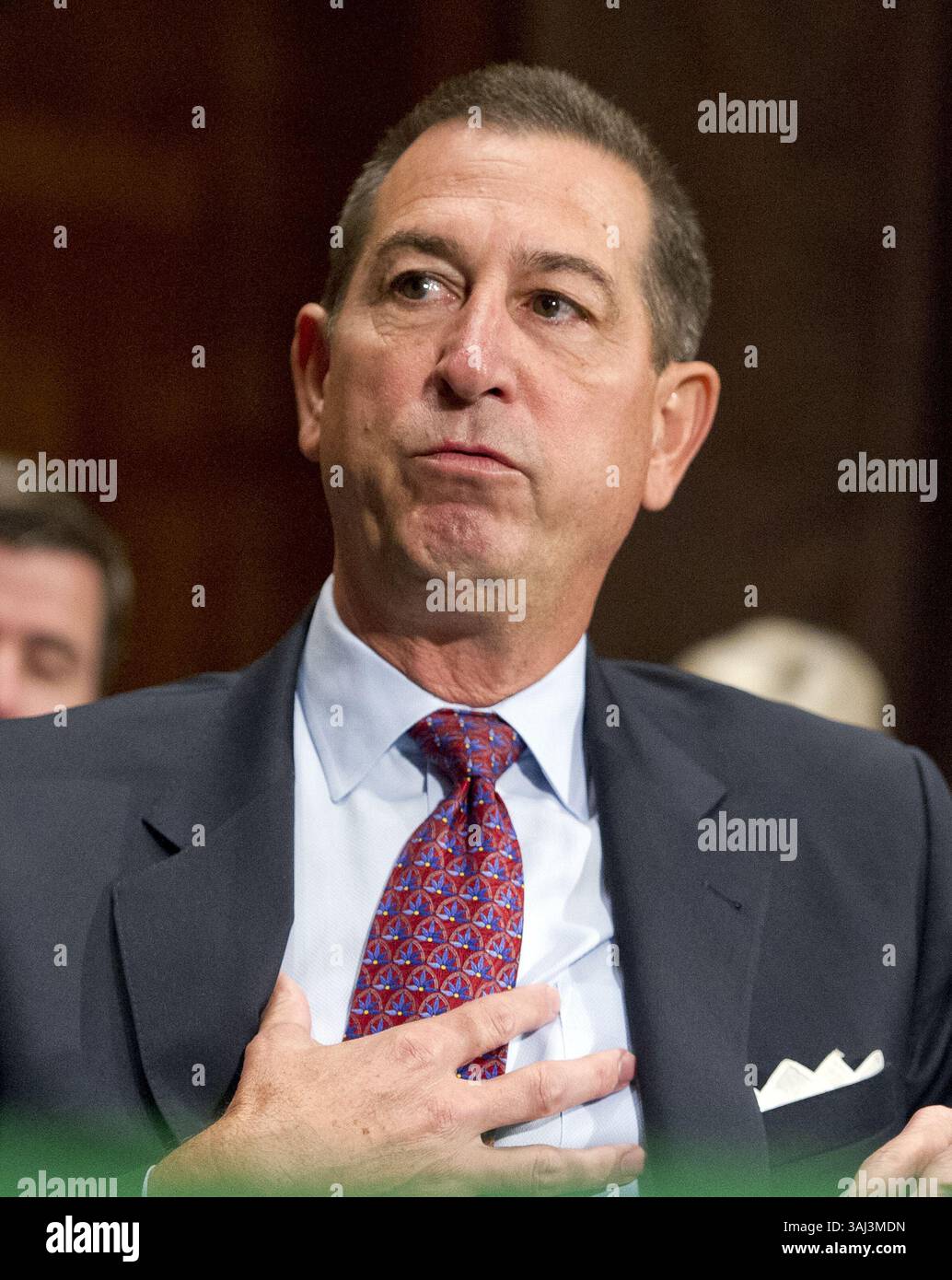 27. Juli 2017: Washington, District of Columbia, USA - RANDAL QUARLES, Gründer und Leiter der Cynosure Group, einer privaten Investmentfirma, sagt vor dem Senat Committee on Banking, Housing, and Urban Affairs aus, dass er zum Mitglied des Board of Governors des Federal Reserve Systems ernannt wurde. (Kreditbild: © Ron Sachs/CNP via ZUMA Wire) Stockfoto
