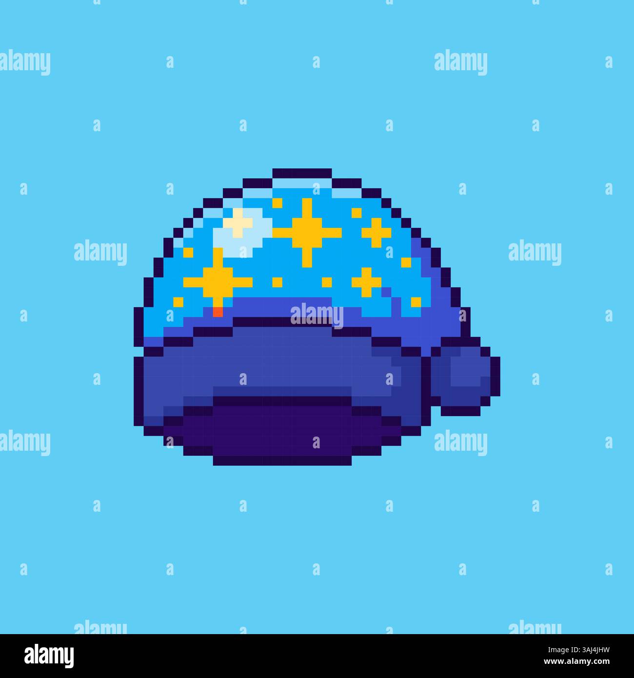 Pixel Art Sleeping Cap Spiel Asset Design Stock Vektor
