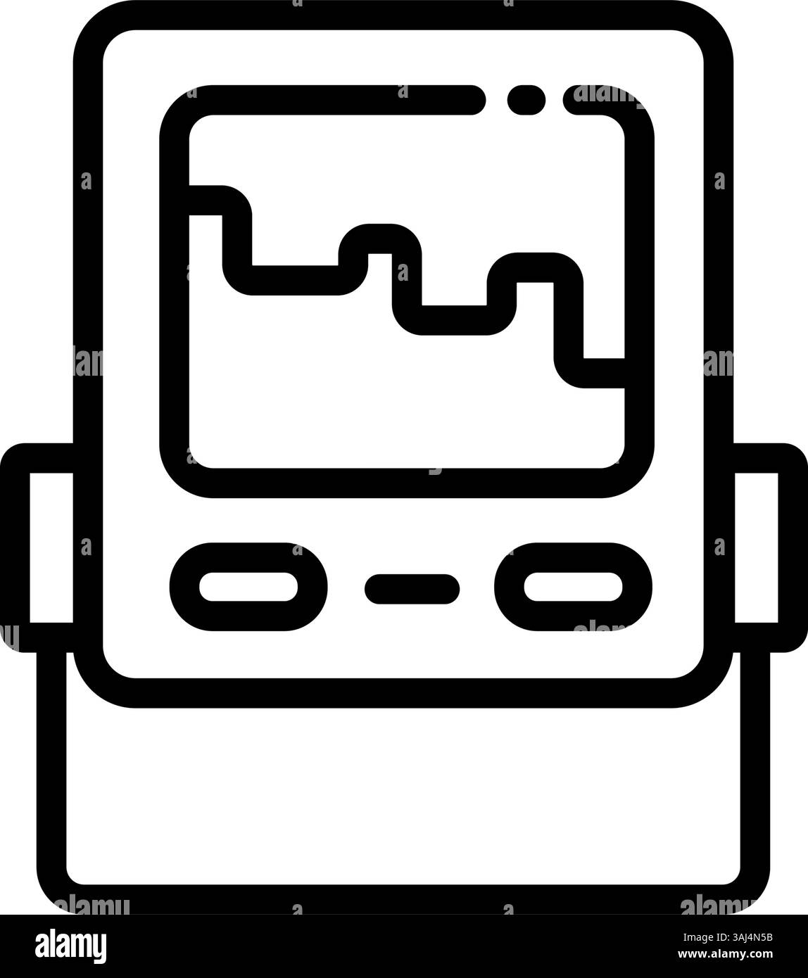 Lineares Fischsucher-Symbol. Echolot. Tiefenmesser. Fischsuche. Umrandung des digitalen Fischsucher-Vektorsymbols für Webdesign isoliert auf weißem Hintergrund Stock Vektor