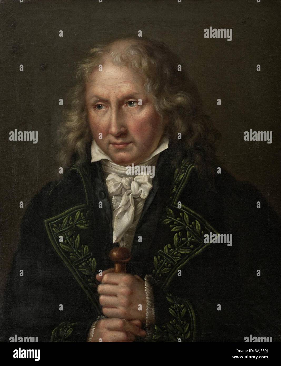 Dieses Porträt von Bernardin de Saint-Pierre aus dem 19. Jahrhundert, das Elizabeth Harvey zugeschrieben wird, zeigt den französischen Schriftsteller, der für seine literarischen Beiträge im 18. Jahrhundert bekannt ist und seinen intellektuellen Einfluss widerspiegelt. Stockfoto