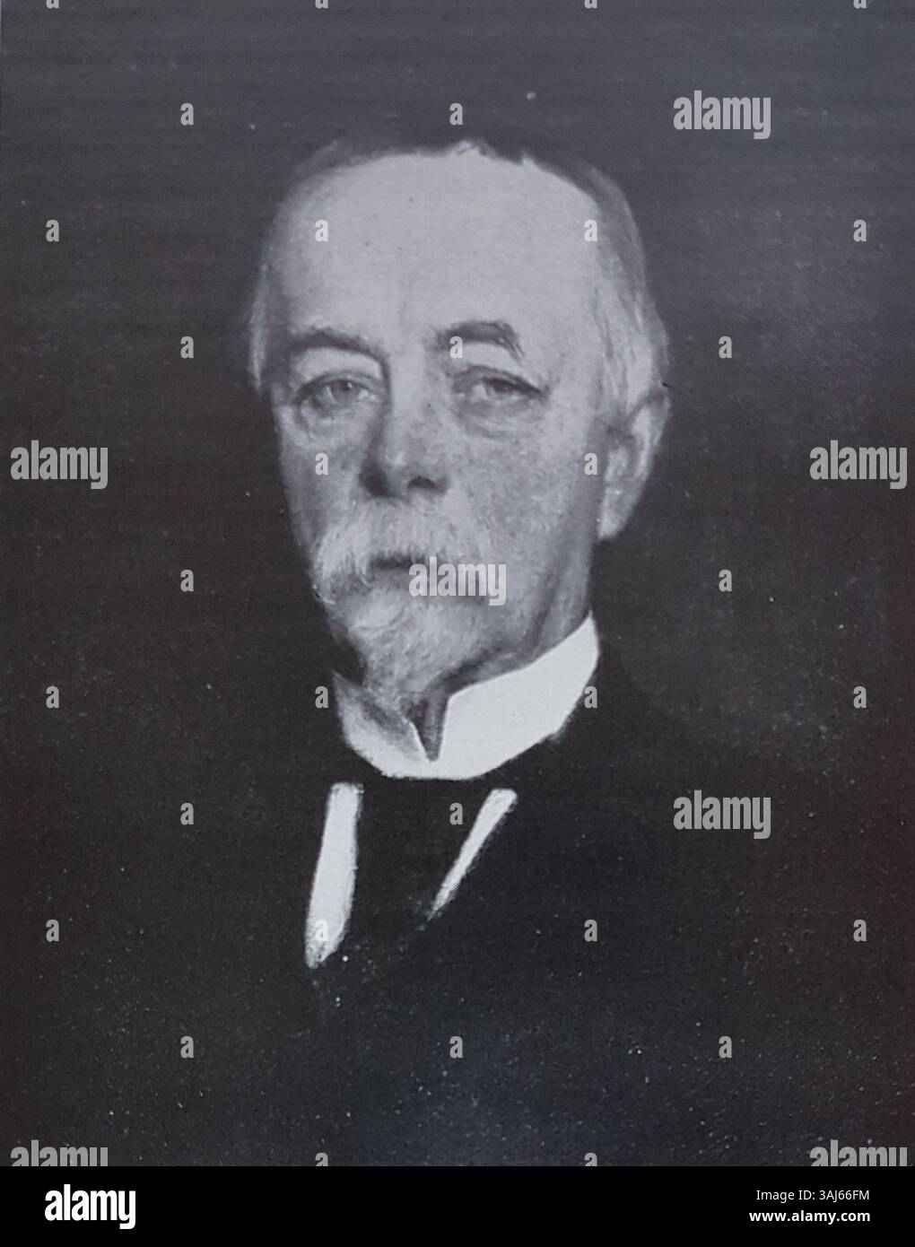 Ein Porträt von Gustaf Tamm, dem schwedischen Aufseher, gemalt von Oscar Björck, das den schwedischen Realismus und die Porträttechniken des 20. Jahrhunderts hervorhebt. Stockfoto