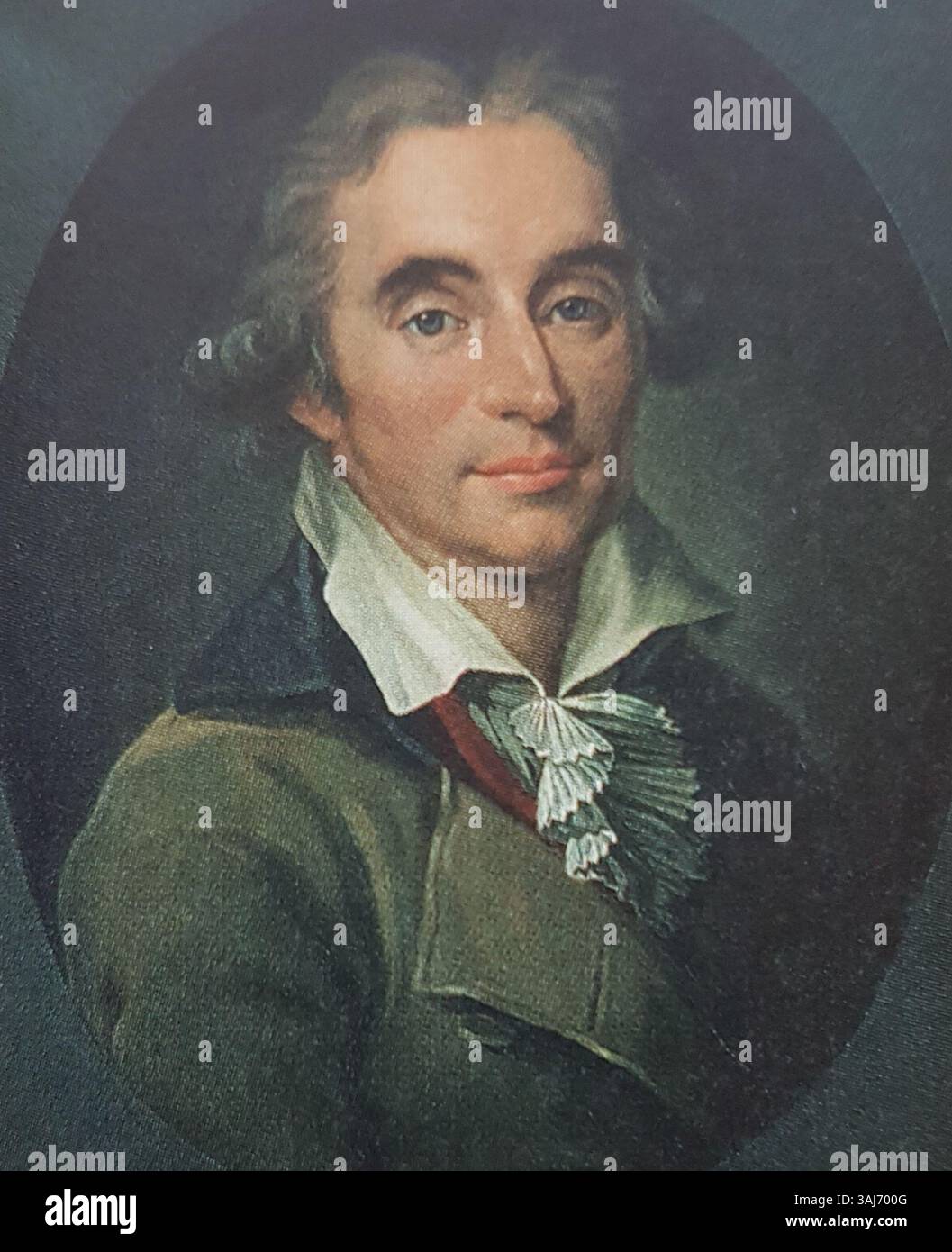 Porträt von Arvid Henrik Florman, gemalt von Jean Haagen um die Wende vom 18. Zum 19. Jahrhundert. Das Kunstwerk hebt Flormans Merkmale in einem historischen und akademischen Stil hervor. Stockfoto