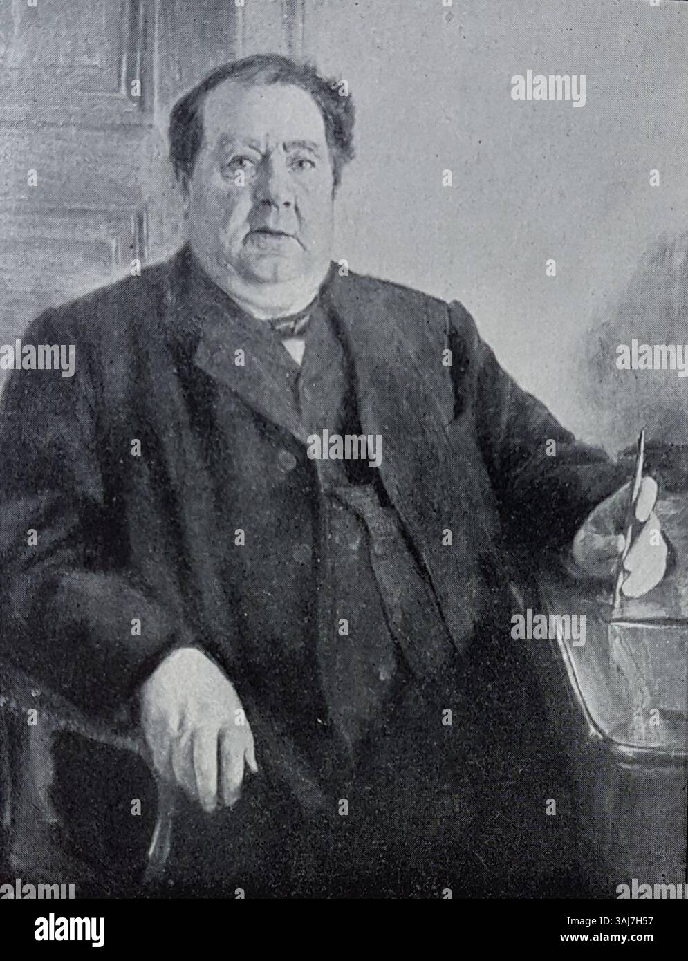 Ein Porträt des schwedischen Herstellers Åkerlund, gemalt von Oscar Björck, das den Stil des Künstlers und den schwedischen Realismus seiner Zeit widerspiegelt. Stockfoto
