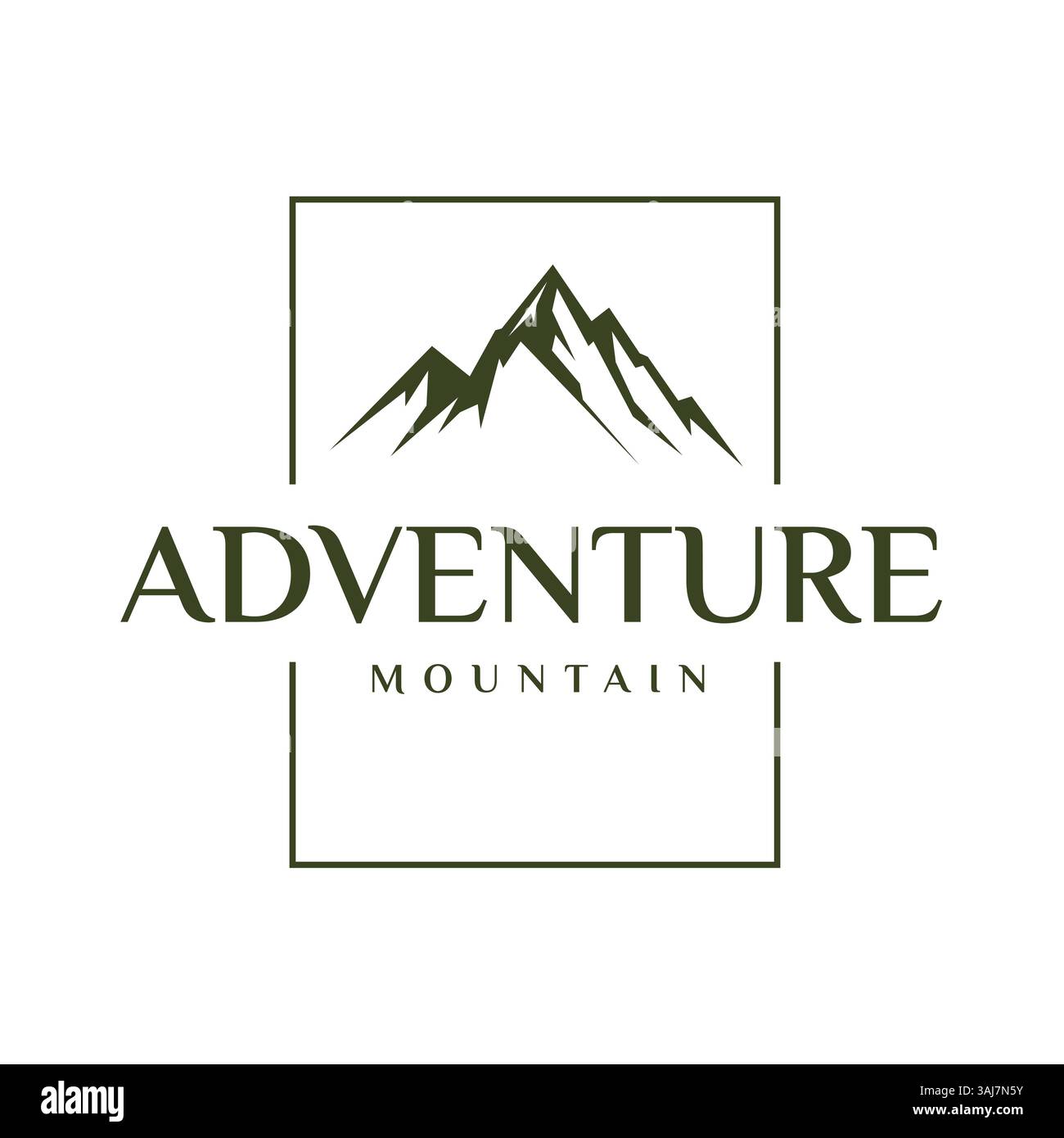 Einfaches Logodesign im Vintage-Stil mit Silhouette mit Blick auf den Berggipfel, perfekt als Emblem für Outdoor-Abenteuer Stock Vektor