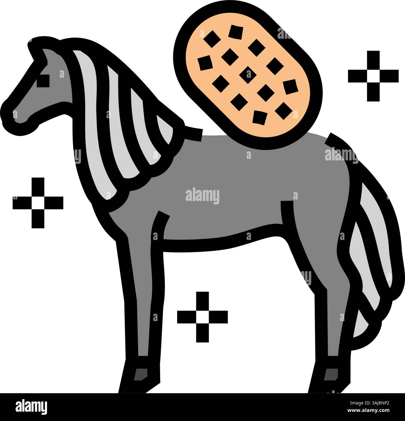 Grooming Pferd Zucht Farbe Symbol Vektor Illustration Stock Vektor Grooming Pferd Zucht Farbe Symbol Vektor Illustration Stock Vektor